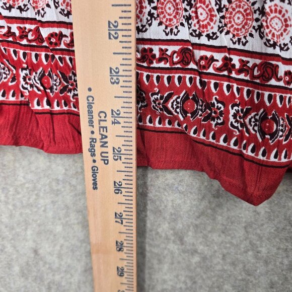 Francescas Womens Floral Print Halter Top White & Red Boho Style S - Picture 6 of 7